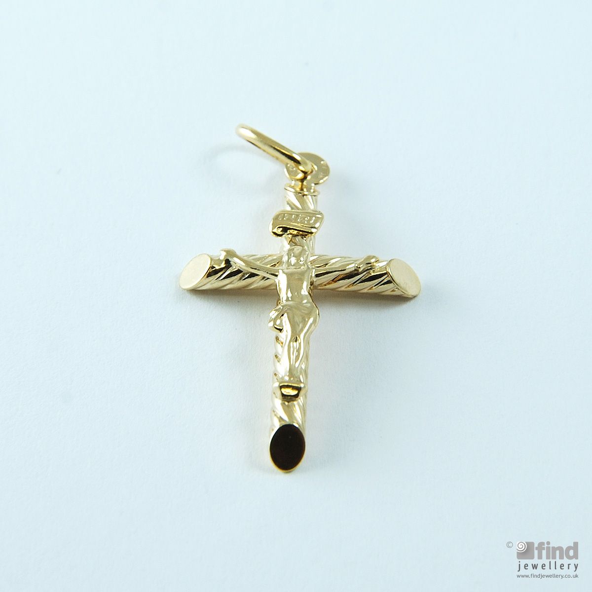 Unbranded 9ct Yellow Gold Large Twist Crucifix
