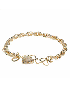 Unbranded 9ct Yellow Gold Link Bracelet with Heart Charm