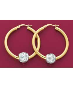 With sterling silver cubic zirconia set balls