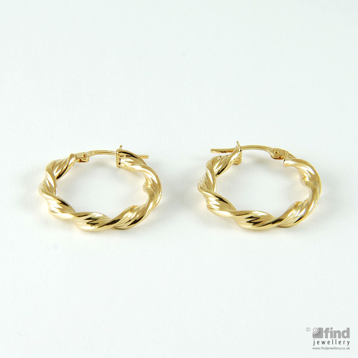 Unbranded 9ct Yellow Gold Twist Hoop Earrings