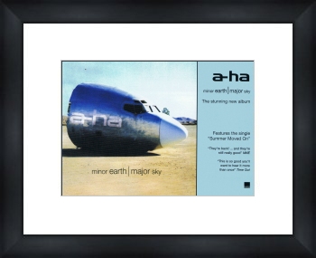 A-HA Minor Earth Major Sky - Custom Framed Original Ad 34x28cm 23mm black wood frame with white mat 