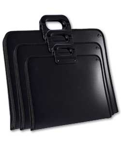 This A1 black travel portfolio is made from durabl
