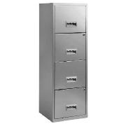 Unbranded A4 4 DRAWER MAXI FILING CABINET SILVER