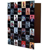 Glossy A4 ring binder featuring numerous images of The King.