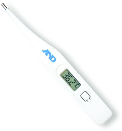 A&D DT-502EC Digital Thermometer. Digital thermometer with memory and fever alarm. 60 second rea