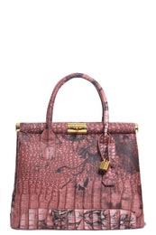 Unbranded Abby mock croc floral handbag