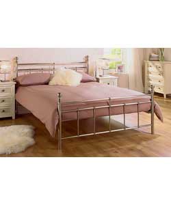 Abingdon Double Silver Bedstead with Firm Mattress