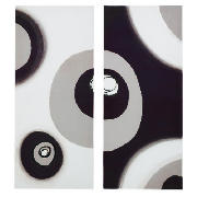 Unbranded Abstract Circles Canvas With Metallic Detail Set