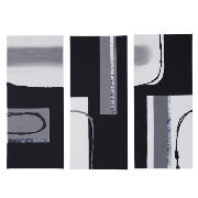 Unbranded Abstract Mono Hand Painted Canvas Set Of 3,