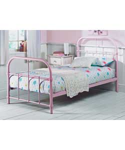 Acacia Pink Single Bedstead with Firm Mattress