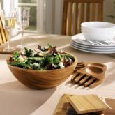 Unbranded Acacia Wood Salad Bowl and Hands