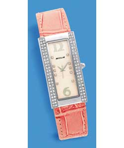 Accu2 ladies; Strap Watch with Stone-Set Case