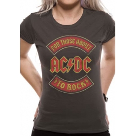 Unbranded ACDC About To Rock Banner Womens T-Shirt Large