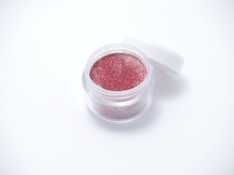 Acrylic Powder Clear with Red Glitter