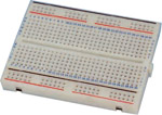 This breadboard is constructed from two of AD-4D(AG07H) and one of AD-100(AG08J) in between. A self-
