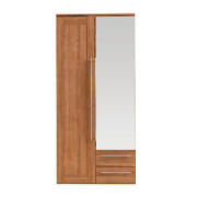 This 2 door 2 drawer wardrobe is from the Adelaide range.  It has a simple walnut effect finish and 