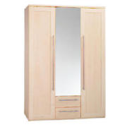This maple effect 3 door 2 drawer wardrobe is from the Adelaide range with its simple walnut, maple 