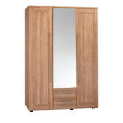This walnut effect 3 door 2 drawer wardrobe is from the Adelaide range with its simple walnut effect