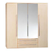This maple effect 4 door 2 drawer wardrobe is from the Adelaide range with its simple walnut, maple 