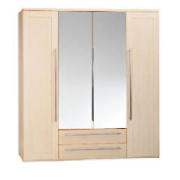 Adelaide 4 door 2 drawer Wardrobe, Maple effect
