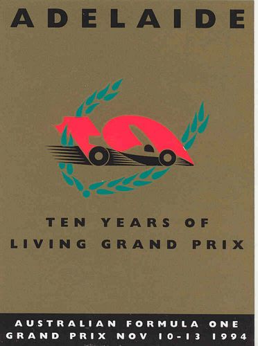 Adelaide Ten Years of Living Grand Prix Sticker (9cm x 13cm)