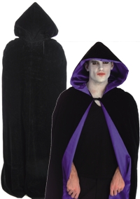 Unbranded Adults Cloak: Purple Lined Hooded Velvet (62 Inch)