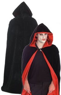 Unbranded Adults Cloak: Red Lined Hooded Velvet (62 inch)