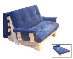 Attractive front operating wooden sofa bed will add a touch of luxury to any room. Elegant pine