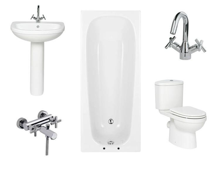 Unbranded Aerial Suite Package B-s (basin wc steel bath taps)