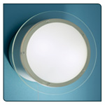 Round brass / chrome flush light