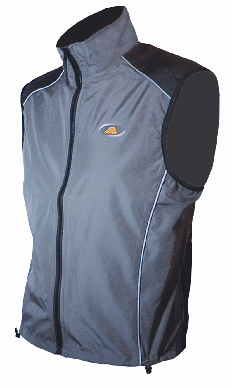 Windproof Gilet. Endurance fabric front panel keeps the wind chill at bay. Mesh back panel enables