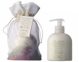 Luxurious `After The Rain` silky hand and body cream. Wrapped in a gorgeous organdie bag of cut