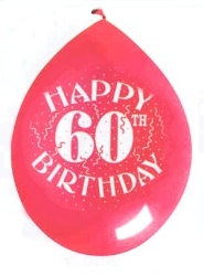 Age 60 latex balloon - assorted colours