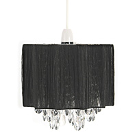 Unbranded AI030 BLK - Small Black Voile Wrap Pendant Shade