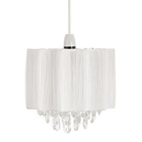 Unbranded AI030 IV - Small Ivory Voile Wrap Pendant Shade