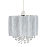 Unbranded AI030 SI - Small Silver Voile Wrap Pendant Shade