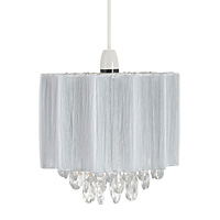 Unbranded AI030 SI - Small Silver Voile Wrap Pendant Shade