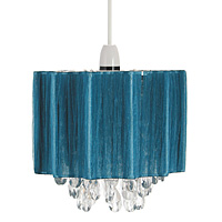 Unbranded AI030 TE - Small Teal Voile Wrap Pendant Shade