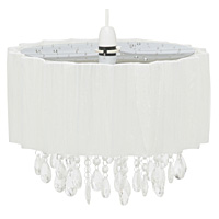 Unbranded AI031 IV - Large Ivory Voile Wrap Pendant Shade