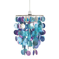 Unbranded AI100 BUT - Small Blue Capiz Shell Pendant Shade