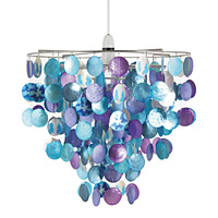 Unbranded AI101 BUT - Large Blue Capiz Shell Pendant Shade