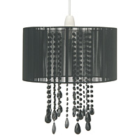 Unbranded AI126 BLK - Small Black Silky String Pendant Shade