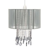 Unbranded AI126 SI - Small Silver Silky String Pendant Shade