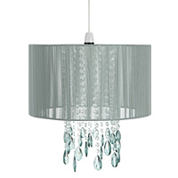 Unbranded AI127 DE - Large Duck Egg Silky String Pendant Shade