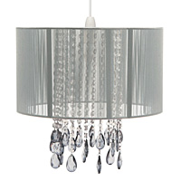 Unbranded AI127 SI - Large Silver Silky String Pendant Shade