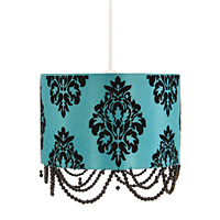 Unbranded AI128 AQ - Aqua Flock Motif Pendant Shade