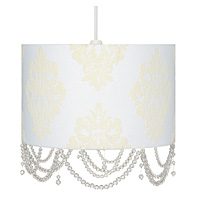 Unbranded AI128 WH - White Flock Motif Pendant Shade