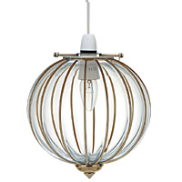 Unbranded AI170 AB - Antique Brass and Blown Glass Pendant Shade