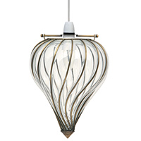 Unbranded AI171 AB - Antique Brass and Blown Glass Pendant Shade