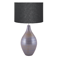 Unbranded AI3830GP/261 16 BLK - Large Graphite Ceramic Table Lamp